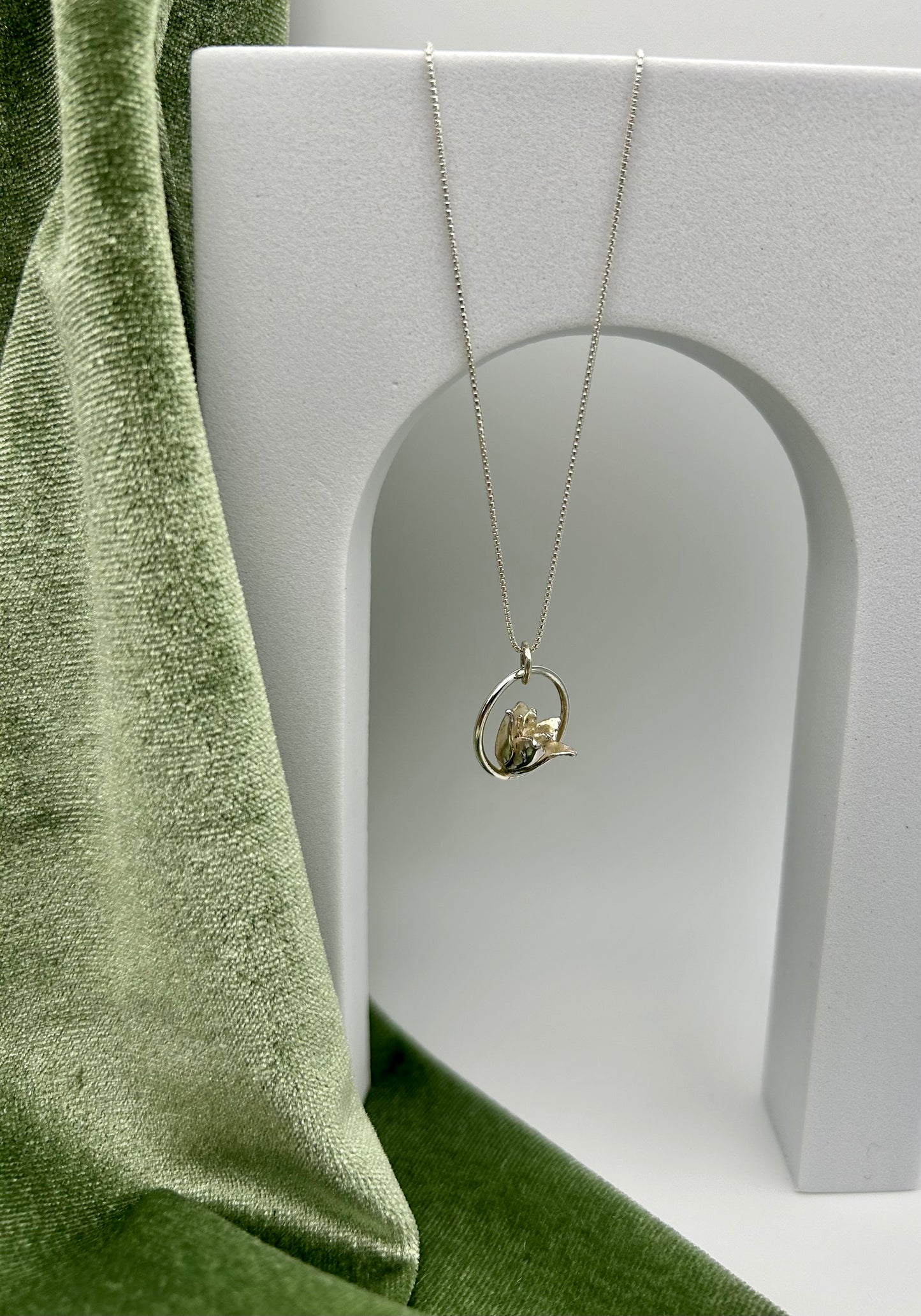 Hand formed flower Necklace