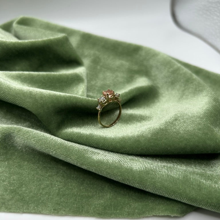 American minded Oregon Sunstone and diamond ring