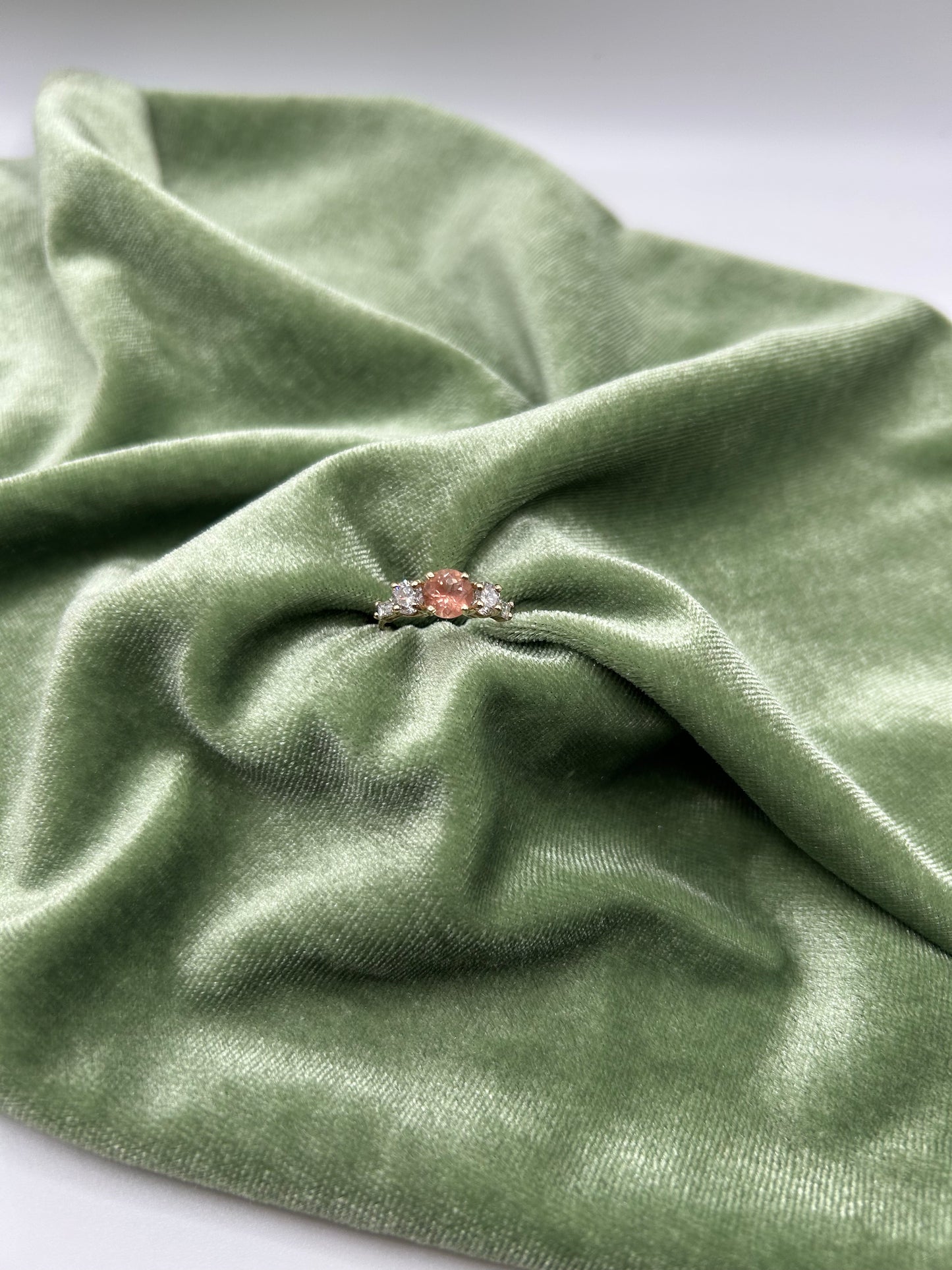 American minded Oregon Sunstone and diamond ring