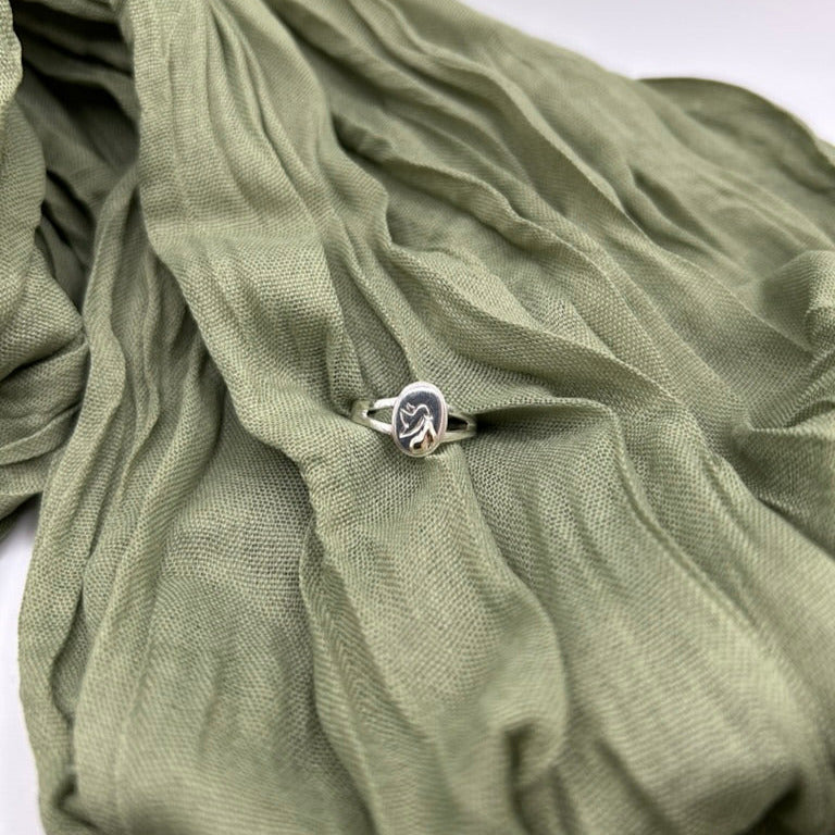 Song Bird Ring Sterling Silver and 14KY Gold Detail