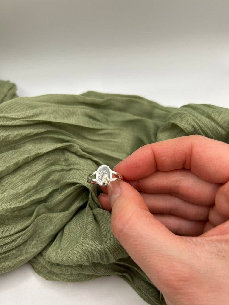 Song Bird Ring Sterling Silver and 14KY Gold Detail
