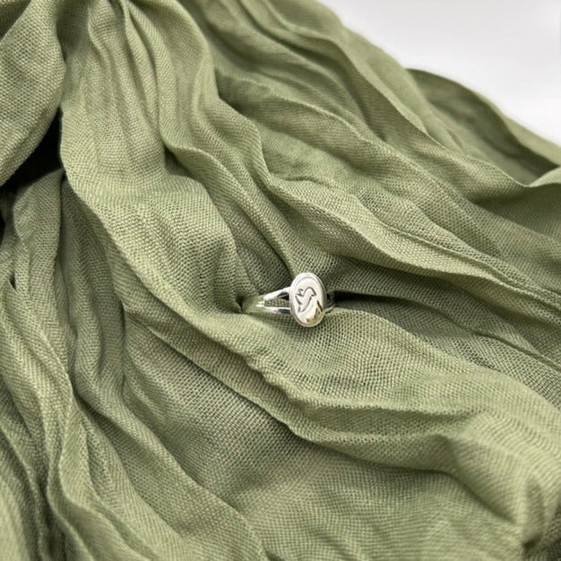 Song Bird Ring Sterling Silver and 14KY Gold Detail