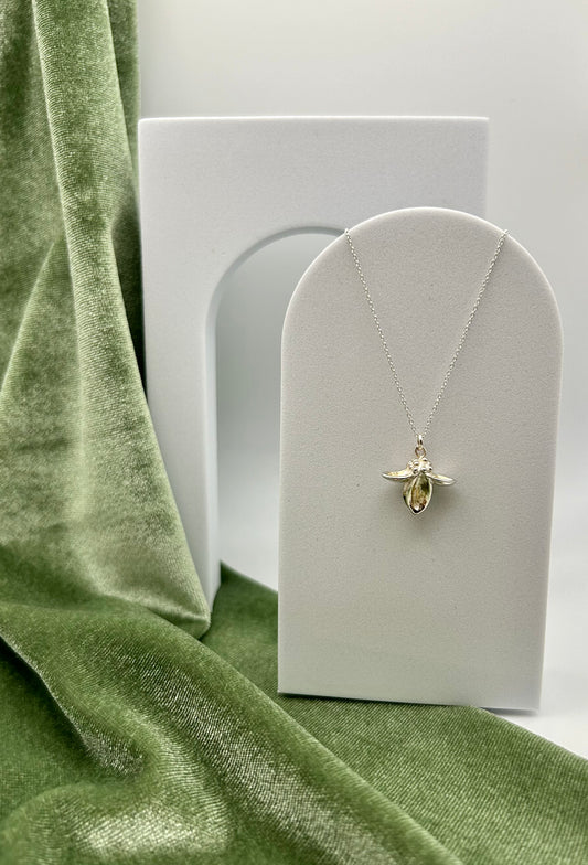 Hand Carved Pineapple Guava Blossom Inspired Necklace